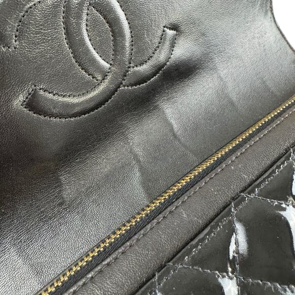 Chanel Vintage Patent Leather Matelasse Chain Backpack main image 13